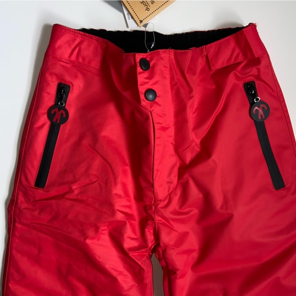 DUCKSDAY Kids Red Snow Pants Winter Ski Snowboard 10 YRS Waterproof NEW - Picture 2 of 9